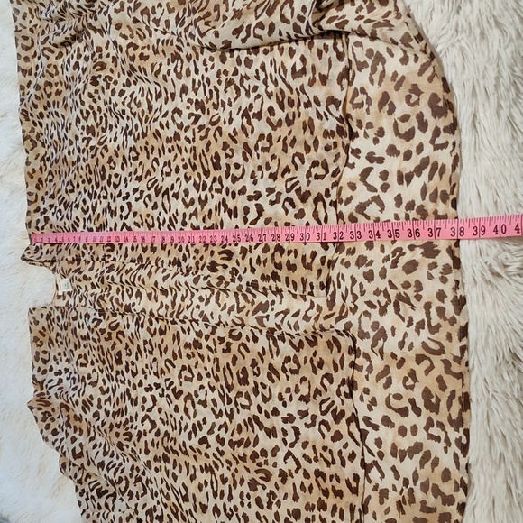 Aerie Animal Print Chiffon Coverup Kimono Brown Tan Sheer Flowy Wrap Leopard OS - Picture 7 of 10